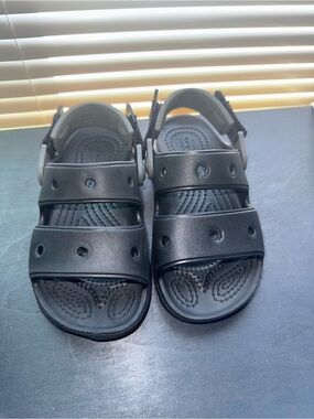 Kids Crocs Adjustable Black Sandal - Comfortable Everyday Wear